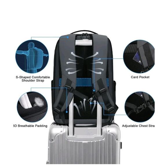 New! FENRUIEN Business Travel Backpack, Expandable Computer Backpack with USB - Picture 16 of 16
